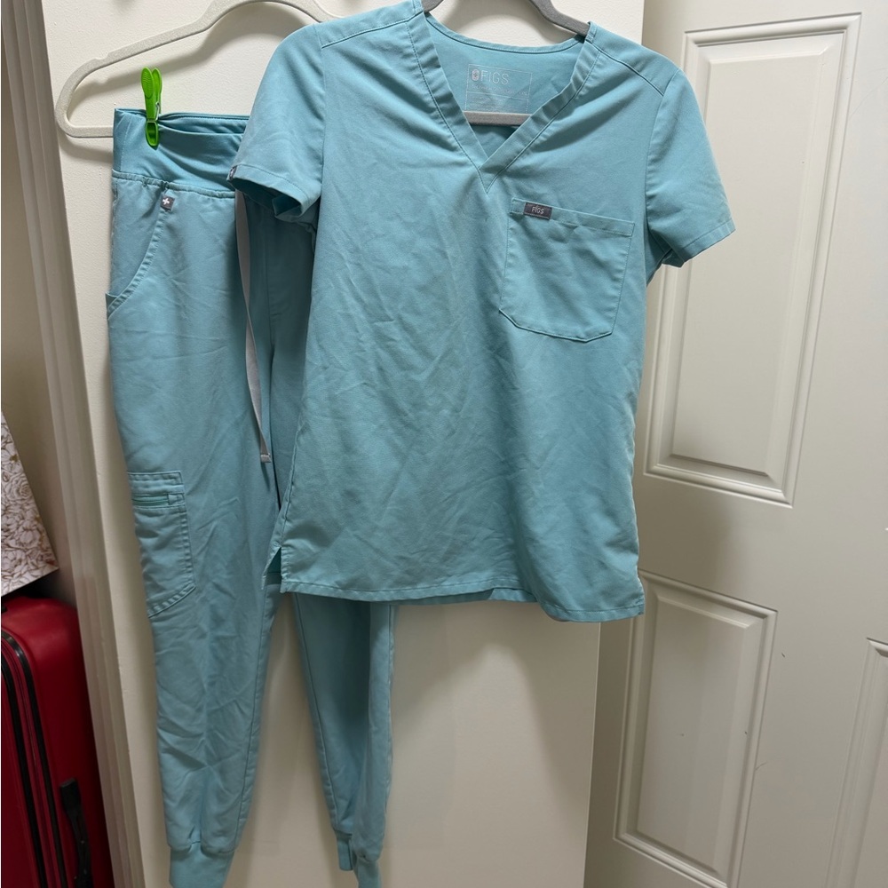 Figs Teal Scrub Top